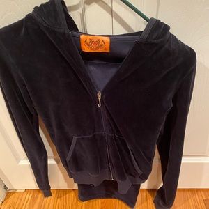 Juicy Couture Velour Tracksuit Navy Blue Small